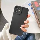 For iPhone 12 Pro Straight Side Liquid Silicone Phone Case (Black) - 1