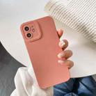 For iPhone 12 Straight Side Liquid Silicone Phone Case(Pink) - 1