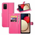For Samsung Galaxy A03s 164mm Litchi Texture Horizontal Flip Protective Case with Holder & Card Slots & Wallet(Rose Red) - 1