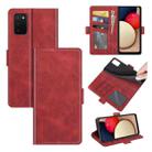For Samsung Galaxy A03s 164mm Dual-side Magnetic Buckle Horizontal Flip Leather Case with Holder & Card Slots & Wallet(Red) - 1