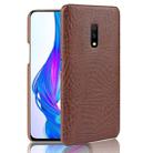 Shockproof Crocodile Texture PC + PU Case For OPPO K3/Realme X(Brown) - 1