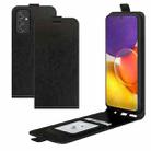 For Samsung Galaxy Quantum 2 / A82 R64 Texture Single Vertical Flip Leather Protective Case with Card Slots & Photo Frame(Black) - 1