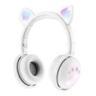 BK9 HiFi 7.1 Surround Sound Cat Claw Luminous Cat Ear Bluetooth Gaming Headset with Mic(White) - 1