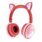 BK9 HiFi 7.1 Surround Sound Cat Claw Luminous Cat Ear Bluetooth Gaming Headset with Mic(Red) - 1