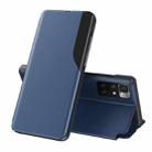 For Xiaomi Redmi 10 Attraction Flip Holder Leather Phone Case(Blue) - 1