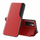 For Xiaomi Redmi 10 Attraction Flip Holder Leather Phone Case(Red) - 1