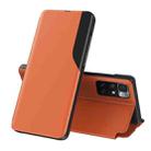 For Xiaomi Redmi 10 Attraction Flip Holder Leather Phone Case(Orange) - 1