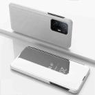 For Xiaomi Mi 11T / 11T Pro Plated Mirror Horizontal Flip Leather Case with Holder(Silver) - 1