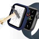 ENKAY Hat-Prince 2 in 1 PC Frame + 9H Tempered Glass Protector Full Coverage Case For Apple Watch Series 8 / 7 41mm(Dark Blue) - 1