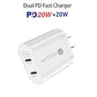 002 40W Dual Port PD USB-C / Type-C Fast Charger for iPhone / iPad Series, US Plug(White) - 2