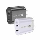 002 40W Dual Port PD USB-C / Type-C Fast Charger for iPhone / iPad Series, US Plug(White) - 3