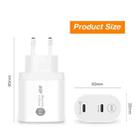 002 40W Dual Port PD USB-C / Type-C Fast Charger for iPhone / iPad Series, EU Plug(White) - 7