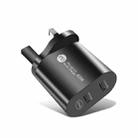 002 40W Dual Port PD USB-C / Type-C Fast Charger for iPhone / iPad Series, UK Plug(Black) - 1