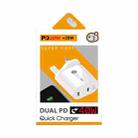 002 40W Dual Port PD USB-C / Type-C Fast Charger for iPhone / iPad Series, UK Plug(White) - 4