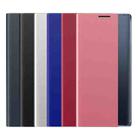 For Xiaomi Mi 11 Side Window Display Magnetic Suction Plain Grain Flip PU Leather + PC Case with Holder(Pink) - 2