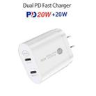 002 40W Dual Port PD / Type-C Fast Charger with USB-C to 8 Pin Data Cable, US Plug(White) - 2