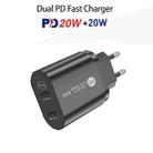 002 40W Dual Port PD / Type-C Fast Charger with USB-C to 8 Pin Data Cable, EU Plug(Black) - 2