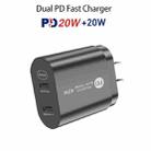 002 40W PD3.0 Dual Port USB-C / Type-C Charger with Type-C to Type-C  Data Cable, US Plug(Black) - 2