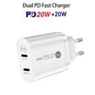 002 40W PD3.0 Dual Port USB-C / Type-C Charger with Type-C to Type-C Data Cable, EU Plug(White) - 2