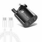 002 40W PD3.0 Dual Port USB-C / Type-C Charger with Type-C to Type-C Data Cable, UK Plug(Black) - 1