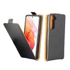 Business Style Vertical Flip TPU Leather Case with Card Slot For Samsung Galaxy S21 5G(Black) - 1