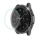 For Samsung Galaxy Watch4 Classic 42mm ENKAY Hat-Prince 2 in 1 Full Coverage Electroplated PC Case with Decorative Diamond + Tempered Glass Protector(Black) - 1