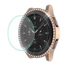 For Samsung Galaxy Watch4 Classic 42mm ENKAY Hat-Prince 2 in 1 Full Coverage Electroplated PC Case with Decorative Diamond + Tempered Glass Protector(Rose Gold) - 1