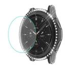 For Samsung Galaxy Watch4 Classic 42mm ENKAY Hat-Prince 2 in 1 Full Coverage Electroplated PC Case with Decorative Diamond + Tempered Glass Protector(Transparent) - 1