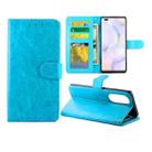 For Honor 50 Pro Crazy Horse Texture Leather Horizontal Flip Protective Case with Holder & Card Slots & Wallet & Photo Frame(Baby Blue) - 1