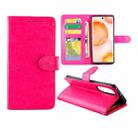 For Honor 50 Crazy Horse Texture Leather Horizontal Flip Protective Case with Holder & Card Slots & Wallet & Photo Frame(Magenta) - 1