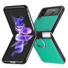 For Samsung Galaxy Z Flip3 5G Litchi Pattern Folding Phone Case with Ring Buckle(Green) - 1