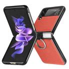 For Samsung Galaxy Z Flip3 5G Litchi Pattern Folding Phone Case with Ring Buckle(Orange) - 1