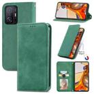 For Xiaomi Mi 11T / 11T Pro Retro Skin Feel Magnetic Horizontal Flip Leather Case with Holder & Card Slots & Wallet & Photo Frame(Green) - 1