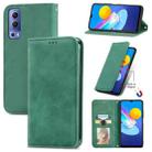 For vivo Y72 5G Retro Skin Feel Magnetic Horizontal Flip Leather Case With Holder & Card Slots & Wallet & Photo Frame(Green) - 1