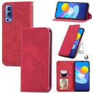 For vivo Y72 5G Retro Skin Feel Magnetic Horizontal Flip Leather Case With Holder & Card Slots & Wallet & Photo Frame(Red) - 1