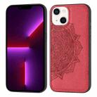 Mandala Embossed Cloth Cover PC + TPU Case with Magnetic Function and Hand Strap For iPhone 13 mini(Red) - 1