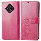 For Infinix Zero 8 Four-leaf Clasp Embossed Leather Case with Lanyard & Card Slot & Wallet & Holder(Magenta) - 2