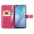 For Infinix Zero 8 Four-leaf Clasp Embossed Leather Case with Lanyard & Card Slot & Wallet & Holder(Magenta) - 3