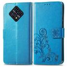 For Infinix Zero 8 Four-leaf Clasp Embossed Leather Case with Lanyard & Card Slot & Wallet & Holder(Blue) - 2