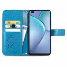 For Infinix Zero 8 Four-leaf Clasp Embossed Leather Case with Lanyard & Card Slot & Wallet & Holder(Blue) - 3