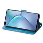 For Infinix Zero 8 Four-leaf Clasp Embossed Leather Case with Lanyard & Card Slot & Wallet & Holder(Blue) - 4
