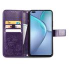 For Infinix Zero 8 Four-leaf Clasp Embossed Leather Case with Lanyard & Card Slot & Wallet & Holder(Purple) - 3