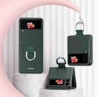 For Samsung Galaxy Z Flip3 5G Skin Feel Folding Phone Case with Drawstring Key Chain(Green) - 1
