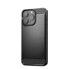 For iPhone 13 Pro MOFI Gentleness Series Brushed Texture Carbon Fiber Soft TPU Case  (Black) - 1