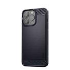 MOFI Gentleness Series Brushed Texture Carbon Fiber Soft TPU Case For iPhone 13 Pro Max (Blue) - 1