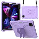 Pure Color PC + Silicone Anti-drop Tablet Tablet Case with Butterfly Holder & Pen Slot For iPad Pro 11 2018 & 2020 & 2021 & Air 2020 10.9(Raro Purple) - 1