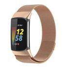 Milano Magnetic Metal Watch Band for Fitbit Charge 5(Rose Gold) - 1