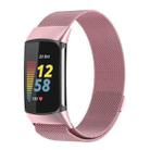 Milano Magnetic Metal Watch Band for Fitbit Charge 5(Rose Pink) - 1