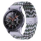 For Samsung Galaxy Watch 4 / Watch 5 20mm Nylon Braided Metal Buckle Watch Band(W White Green) - 1