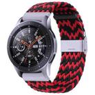 For Samsung Galaxy Watch 4 / Watch 5 20mm Nylon Braided Metal Buckle Watch Band(W Black Red) - 1